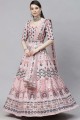 Pink Embroidered Georgette Party Lehenga Choli