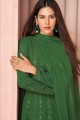 Georgette Embroidered Green Palazzo Suit with Dupatta