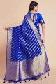Royal blue Weaving South Indian Saree in Organza