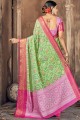Green South Indian Saree in Weaving Cotton and silk