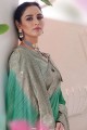 Aqua  South Indian Saree in Silk and viscose with Zari,embroidered