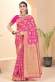 Weaving Banarasi Saree in Pink Banarasi silk