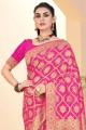 Weaving Banarasi Saree in Pink Banarasi silk