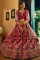 Velvet Wedding Lehenga Choli with Embroidered