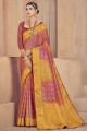 Saree in Pink Patola silk with Sequins