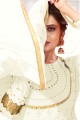 Eid Anarkali Suit in White Georgette with Embroidered