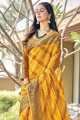 Wevon Rich Pallu Designer Organza saree in Yellow with Blouse