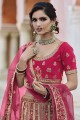 Pink Wedding Lehenga Choli in Heavy Embroidery With Hand Work Velvet