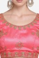 Heavy Jari Embroidery Work Net Pink Lehenga Choli Net Dupatta