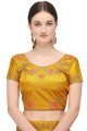Heavy Designer Embroidery Work Satin Silk Lehenga Choli in Yellow with Net Dupatta