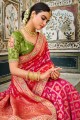 Weaving,Embroidery ,Dola Silk Pink South indian saree with Blouse