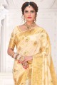 Wevon Designer Rich Pallu Soft Silk South indian saree in Cream