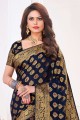 Wevon Designer Rich Pallu Soft Silk Blue South indian saree Blouse