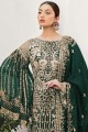 Faux Georgette Green pakistani Salwar Kameez in Designer Heavy Embroidery Work