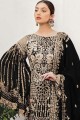 Faux Georgette Designer Heavy Embroidery Work Black pakistani Salwar Kameez with Faux Georgette Dupatta