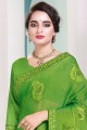 Green Rangoli Silk saree with Butta Thread Embroidery Work