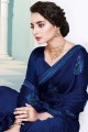 Rangoli Silk saree in Blue with Butta Thread Embroidery Work