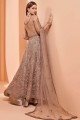 Brown anarkali suit with Designer Floral,Sequance Embroidery Work Butterfly Net