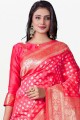 Gajri Wevon Jari South indian saree in Silk