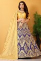 Blue Lehenga Choli in Wevon Designer,Embroidery,Sarvoski Work Banarasi Silk