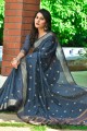 Grey saree in Resham Wevon Designer Sambalpuri Cotton
