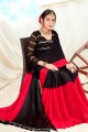 Rangoli Red saree in Pedding,Wevon Designer Blouse