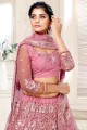 Net Wedding Lehenga Choli in Pink with Double Sequance,Thread Embroidery Work