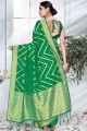 Green Organza saree with Heavy Weaving Designer Work