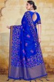 Blue Art Silk Heavy Weaving Designer Work South indian saree with Blouse