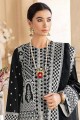 Heavy Designer Embroidery Work Faux Georgette pakistani Salwar Kameez in Black