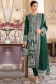 pakistani Salwar Kameez in Green Faux Georgette with Heavy Designer Embroidery Work