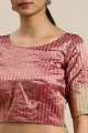 Assam Silk saree in Pink with Weaving Designer