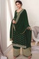 Green Embroidered Eid Palazzo Suit in Georgette