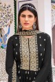 Embroidered Georgette Eid Sharara Suit in Black