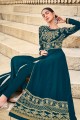 Eid Anarkali Suit in Blue Faux georgette with Embroidered