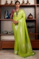 Weaving Silk Green South Indian Saree with Blouse
