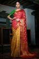Maroon South Indian Saree with Weaving Art silk