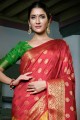 Maroon South Indian Saree with Weaving Art silk