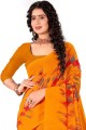Saree in Mustard  Georgette with Printed