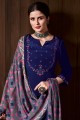 Embroidered Crepe Eid Palazzo Suit in Blue