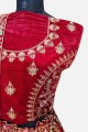 Velvet Wedding Lehenga Choli in Maroon  with Embroidered