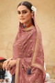 Embroidered Jacquard Eid Palazzo Suit in Grey with Dupatta
