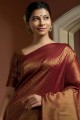 Saree Maroon in Art silk with Weaving