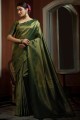 Art silk Dark green Saree in Weaving