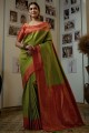Weaving Art silk Green Saree with Blouse
