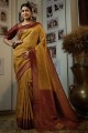 Weaving Art silk Saree in Yellow