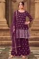 Georgette Eid Sharara Suit with Embroidered