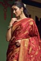 Art silk Saree in Maroon with Weaving
