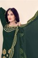 Green Embroidered Silk Patiala Suit