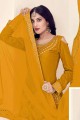 Patiala Suit in Mustard  Silk with Embroidered